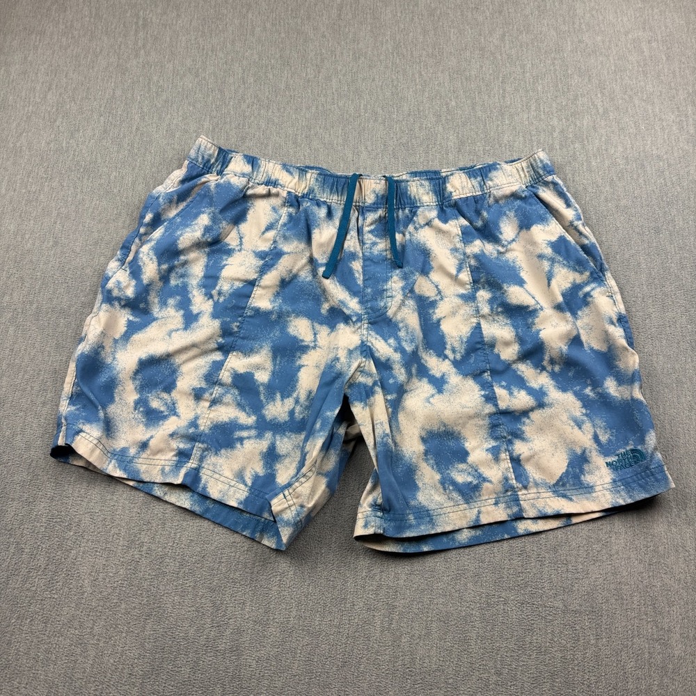 The North Face Shorts Men XXL Blue Class V Printed Pull-On 6" Drawstring Relaxed